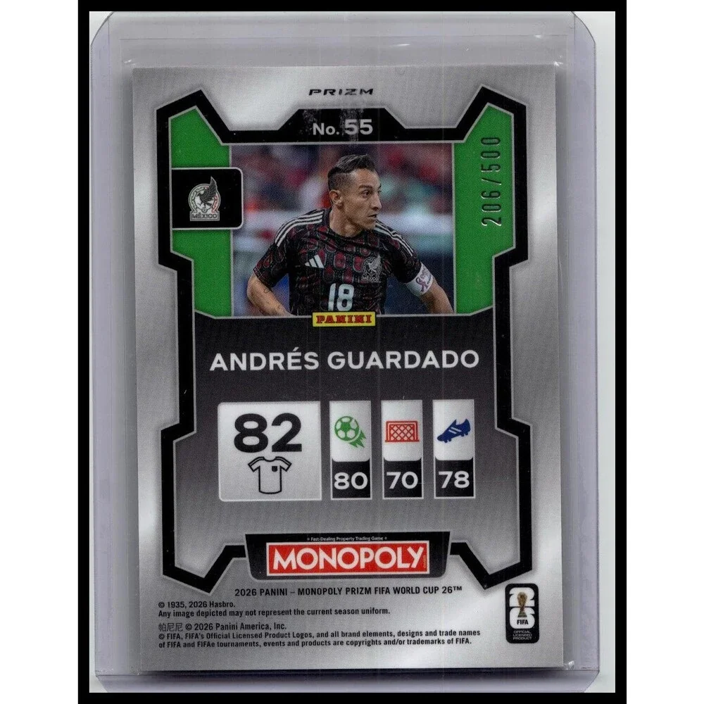 2026 Panini Prizm Cup Andrés Guardado Gold Big Money Shimmer Prizms #/500